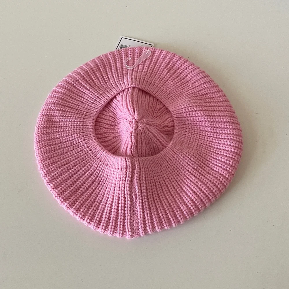 Knit Beret Knitted Pink